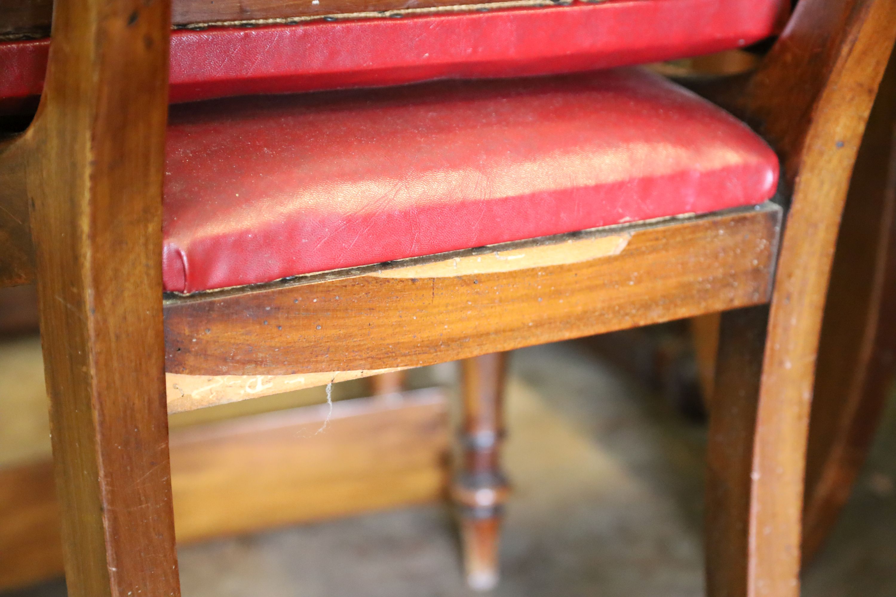 A set of five William IV mahogany dining chairs, W.45.5cm H.89cm